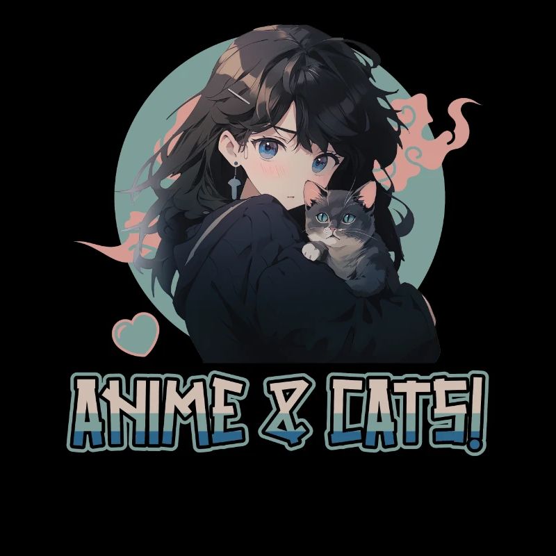 Anime and Cats Kawaii Mädchen Anime