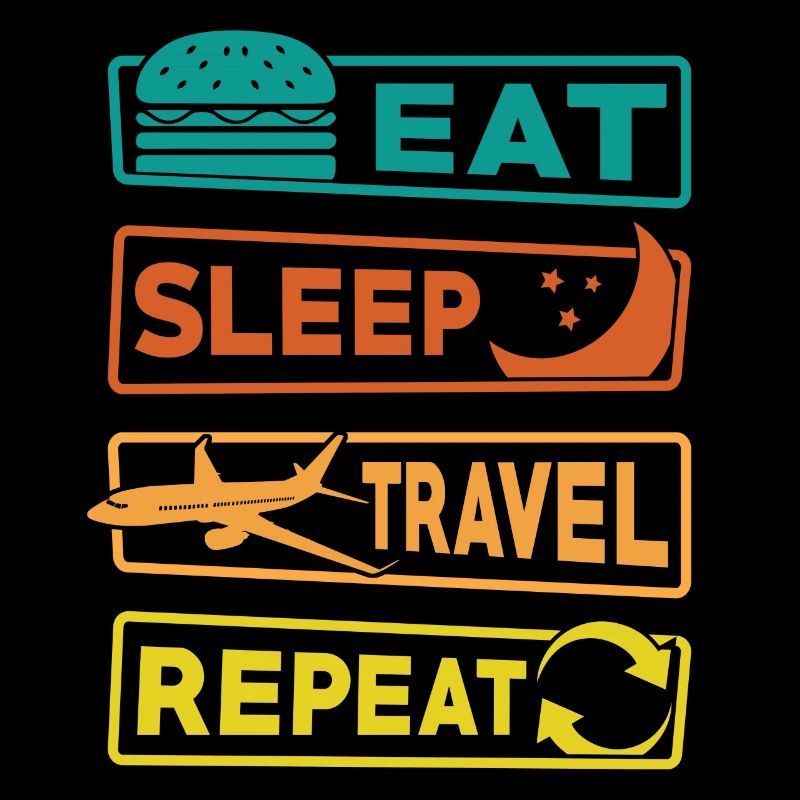 Vacances de voyage Dire Manger dormir Voyage Répéter