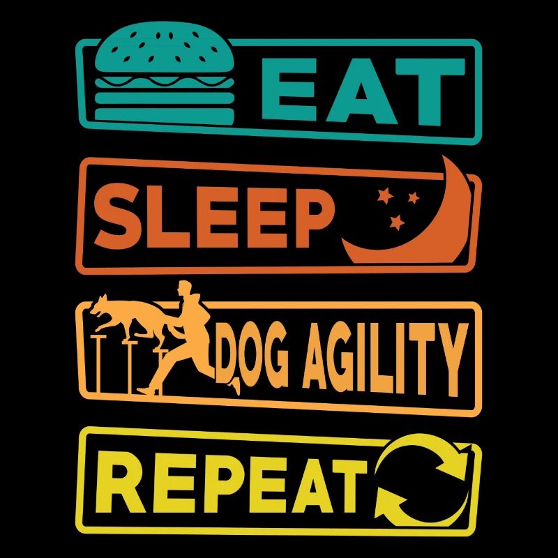 Manger Sommeil Chien Agilité Répéter