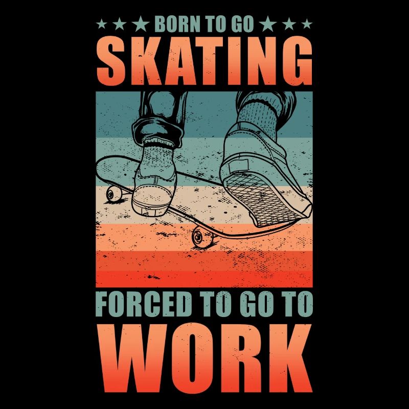 Skateboarder Skater Schule Spruch