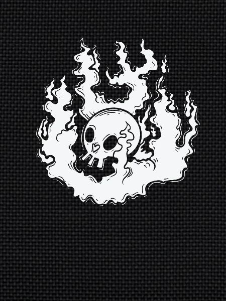 Burning Bone Skull Gothic Styl