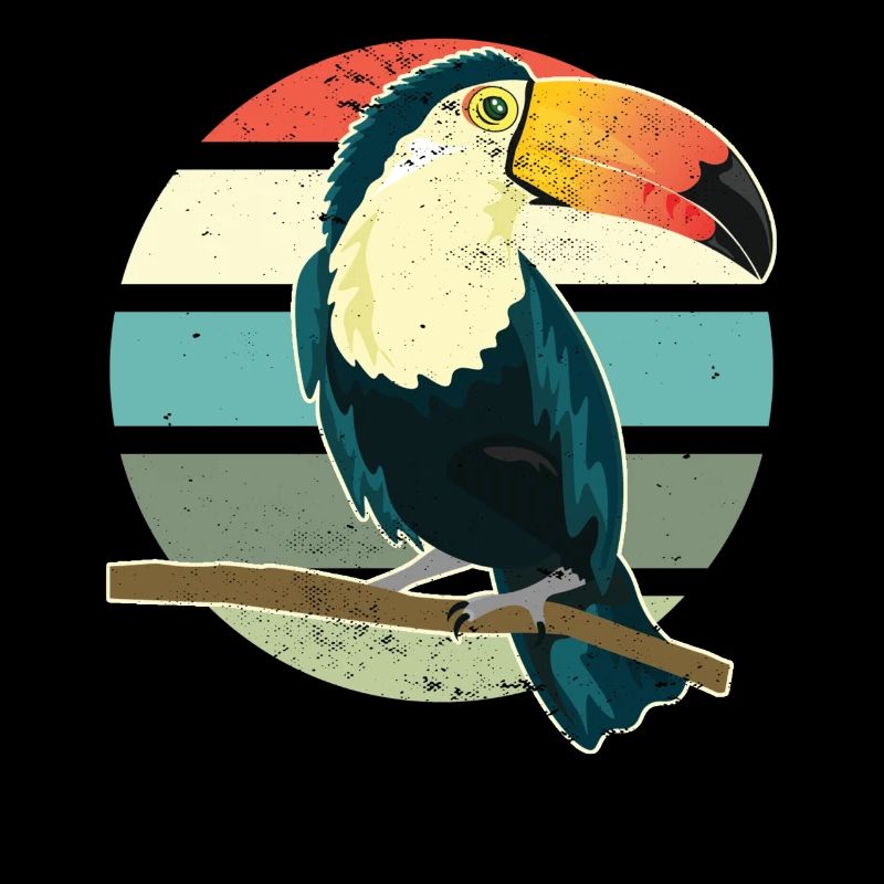 Tukan Wildtier Tier Vogel Retro Vintage Tukan