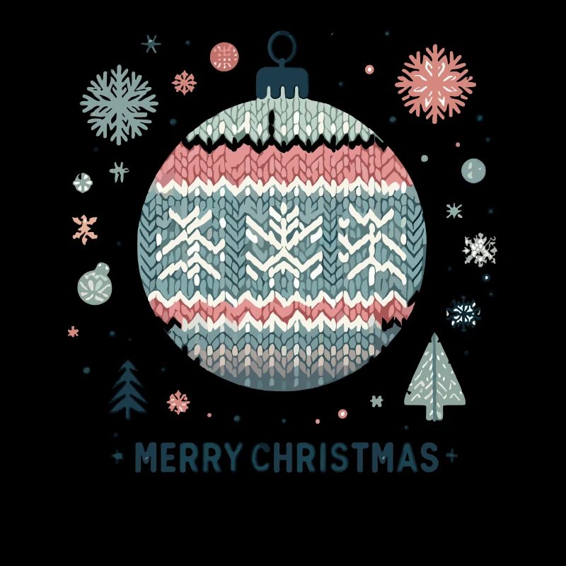 Strickmuster Christbaumkugel Merry Christmas