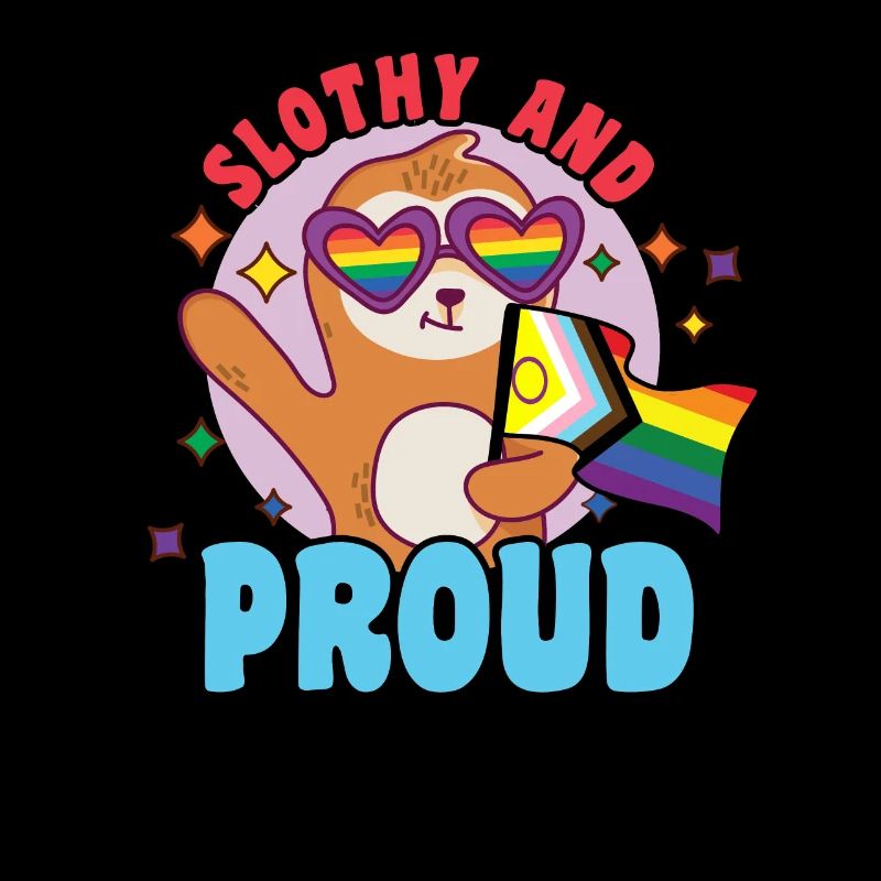 Fabuleuse vie de paresseux avec drapeau LGBT