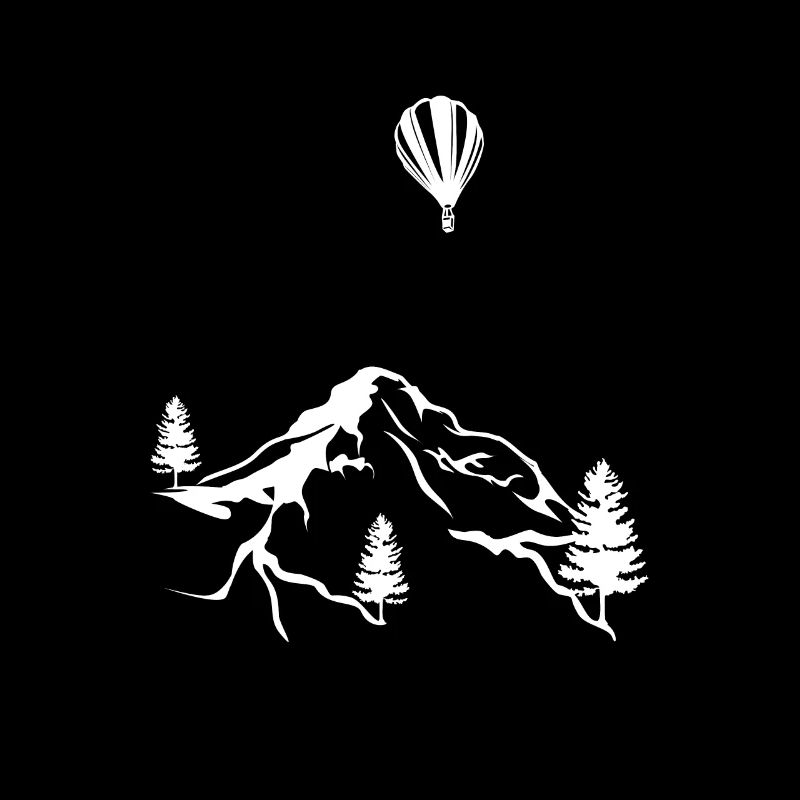 Montgolfière de montagnes d’aérostier dessinée