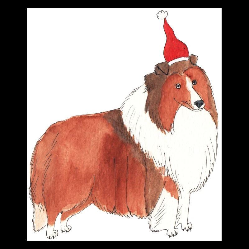 Shetland Schäferhund Aufkleber Weihnachten