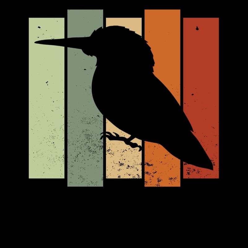 Kingfisher Retro Birdwatching Bird Watcher