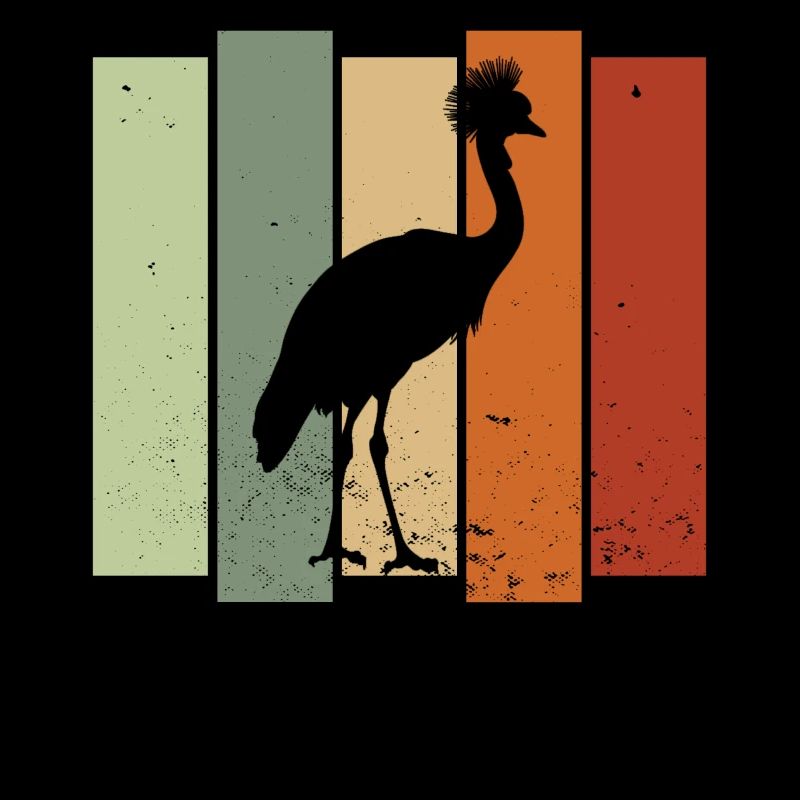 Crowned Crane Retro Birdwatching Bird Watcher