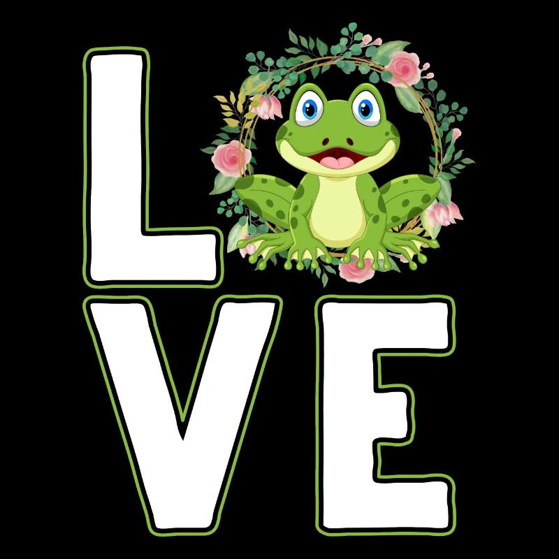 Frog with frog love and funny sayings