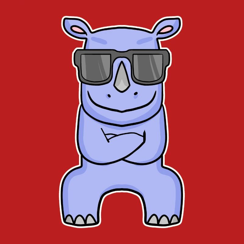 Nilpferd mit Brille