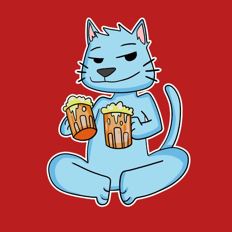 Katze mit Bier