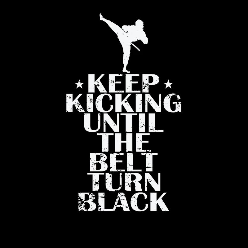 Continuez à donner des coups de pied jusqu’à ce que la ceinture devienne noire Taekwondo