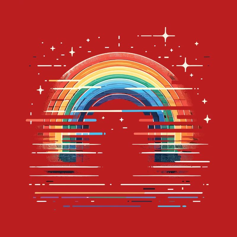 Regenbogen Stern Glitzer