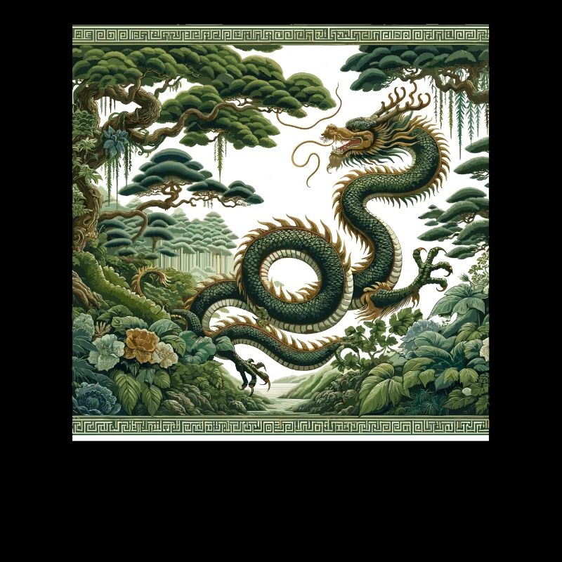 Chinese Dragon Art Mystical Forest Spirits