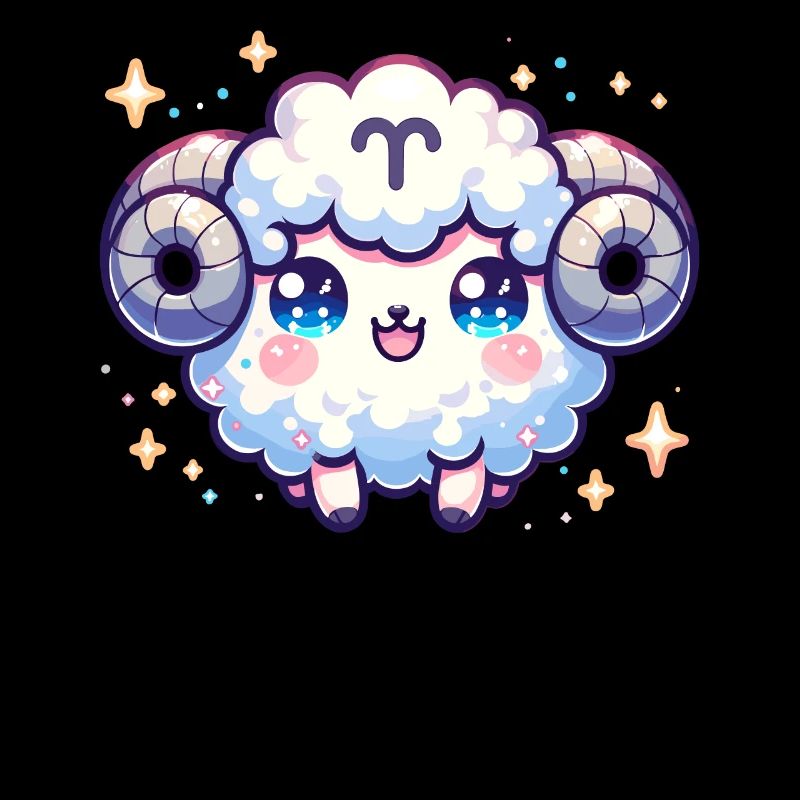 Widder Sternzeichen Kawaii Charakter Geburtstag