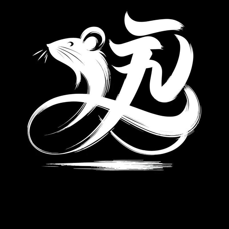 Ratte Chinesisches Tierkreiszeichen-Kalligraphie-Symbol