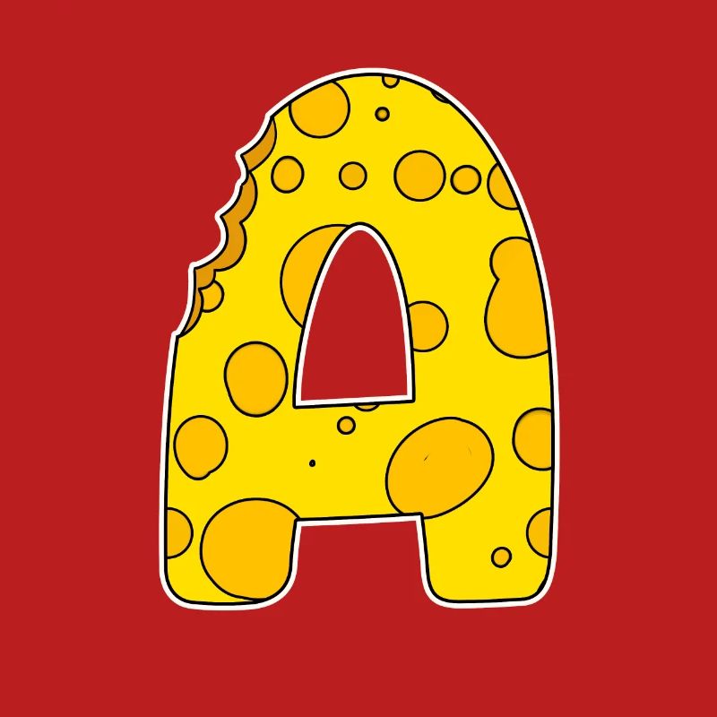 Lettre A - Lettre initiale A - Motif Fromage