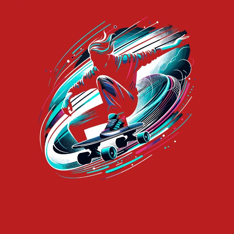 Longboarder auf Skateboard oder Longboard