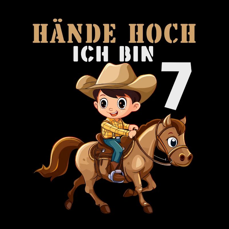 7 Geburtstag Sheriff Cowboy 7 Jahre Kinder Spruch
