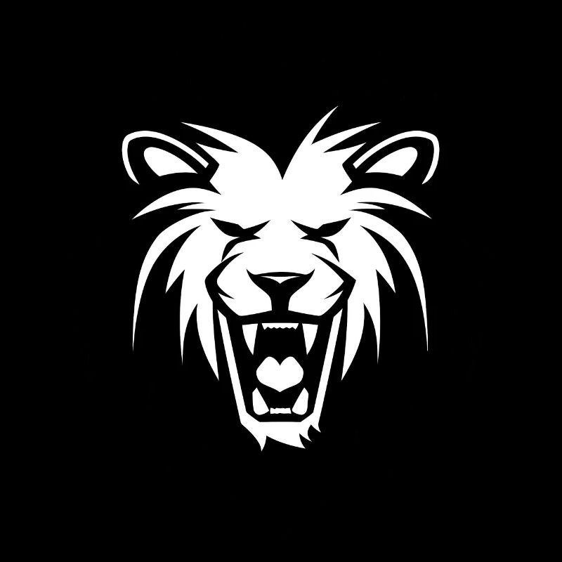 Roaring Lion Head Tattoo Style Elegant Mane