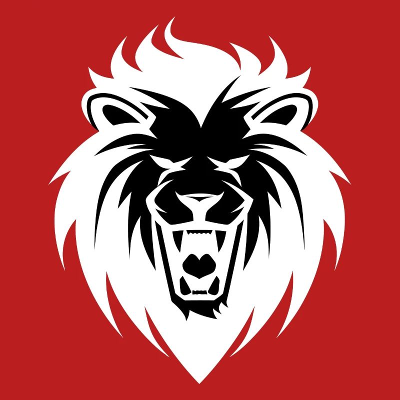 Roaring Lion Head Tattoo Style Elegant Mane