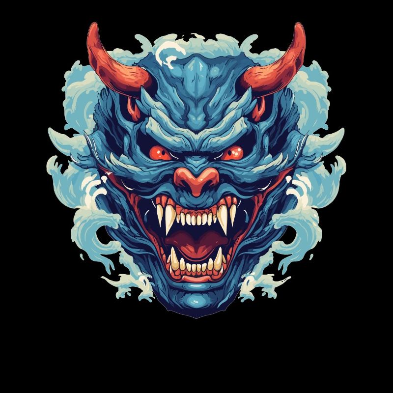 Japanischer Hannya Dämon Samurai Warrior Oni Maske