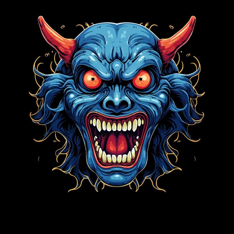 Japanischer Hannya Dämon Samurai Warrior Oni Maske