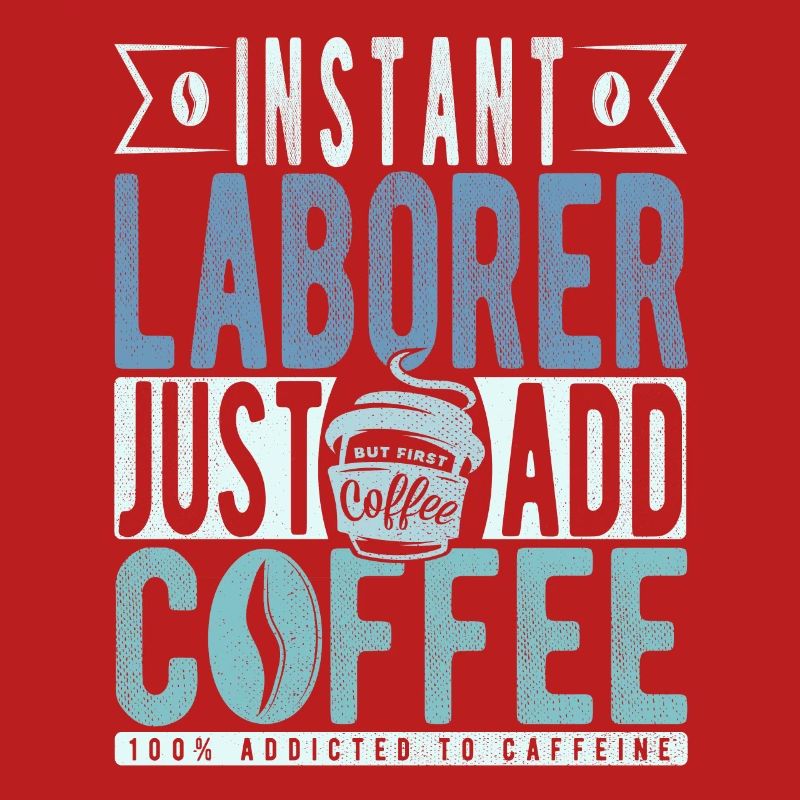 Instant-Arbeiter fügen Sie einfach Kaffee hinzu