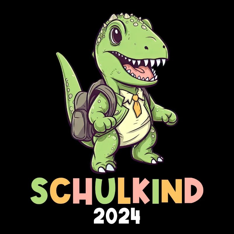Einschulung Dinosaurier Dino TRex Schulkind 2024