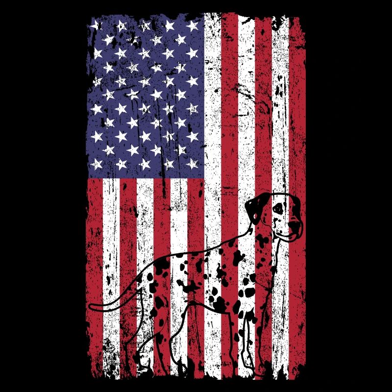 Dalmatiner Hund mit USA Flagge