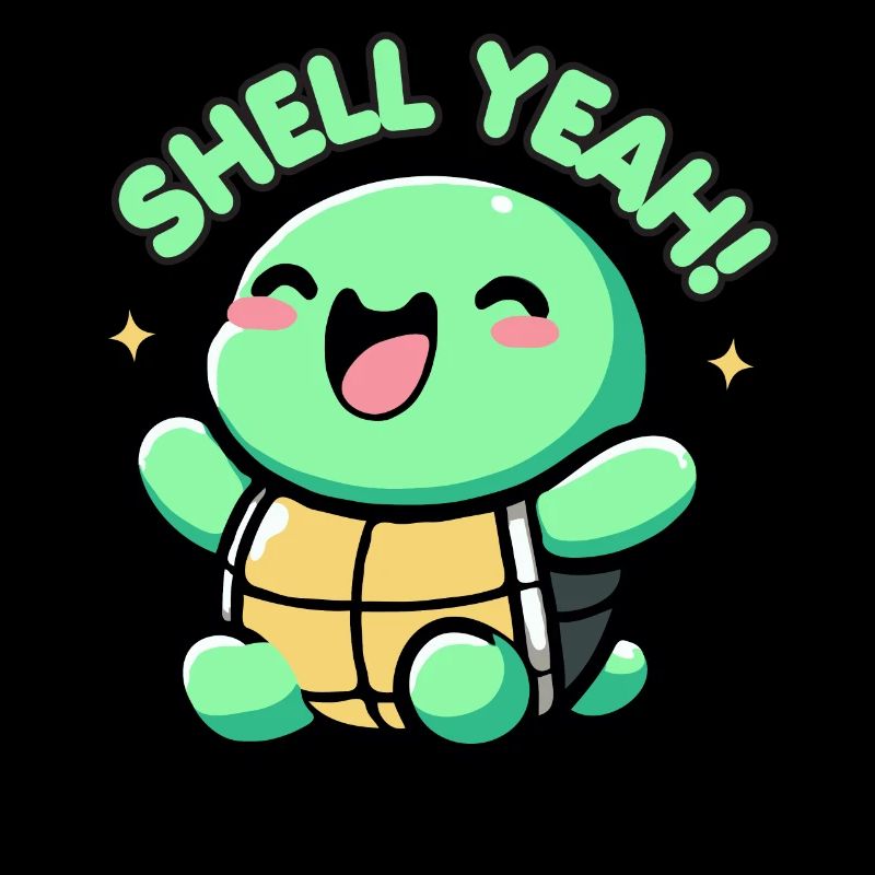 Coquille oui Mignon Tortue Amant Jeu de mots Drôle
