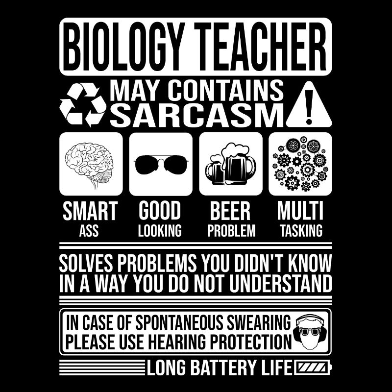 Professeur de biologie Sarcasme drôle cadeau professeur de biologie