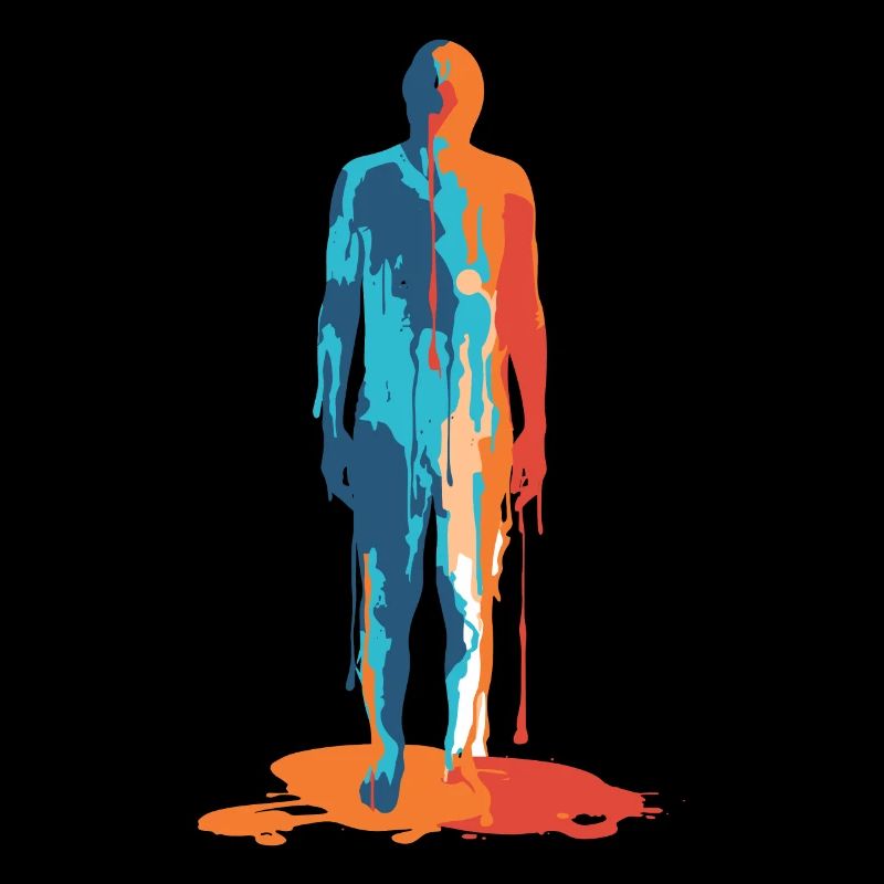 Colorful Human Abstract Silhouette