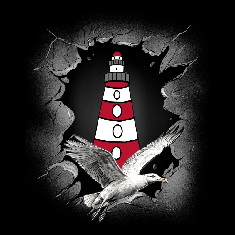 Möwe Leuchtturm maritim Leuchttürme Möwen