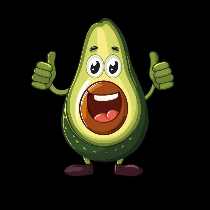 Fröhliche Avocado Mit Daumen Hoch