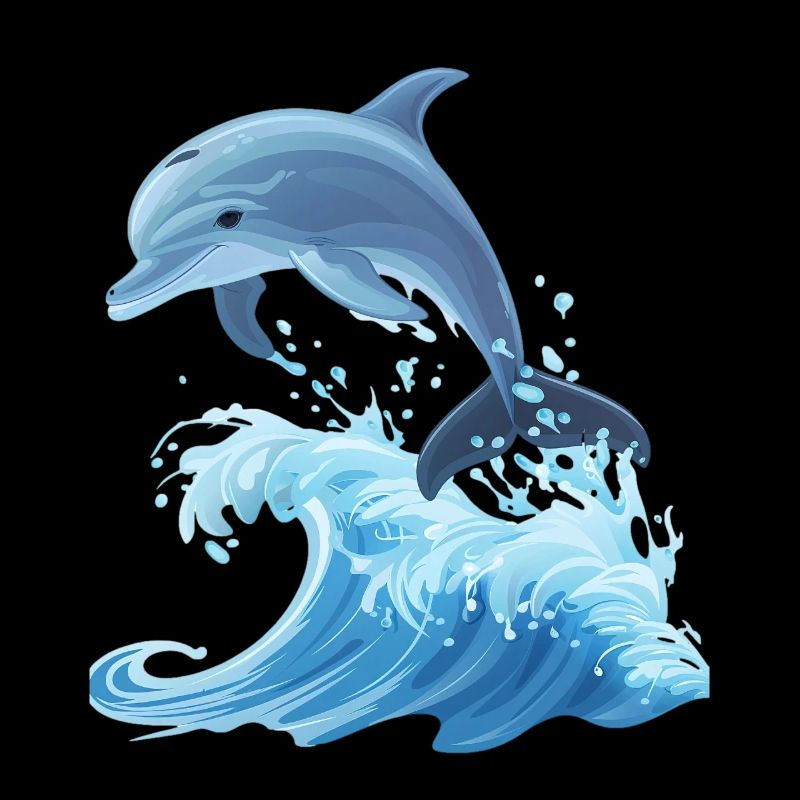 Graphique de dauphin avec des vagues Dolphin Lover Ocean