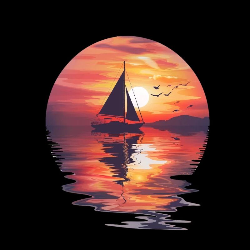 Segelboot Bei Sonnenuntergang Am Meer
