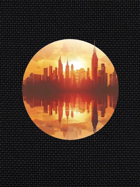 Sunset Cityscape Reflection