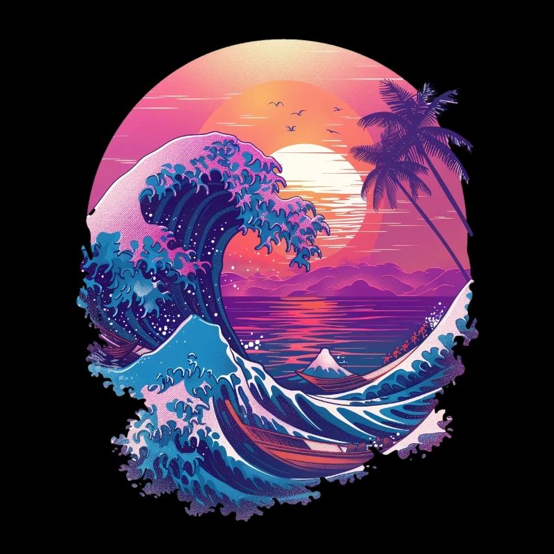Ocean Sea Wave Sunset Background