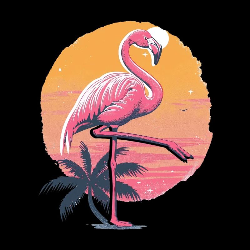 Flamingo Plamen Coucher de soleil Illustration
