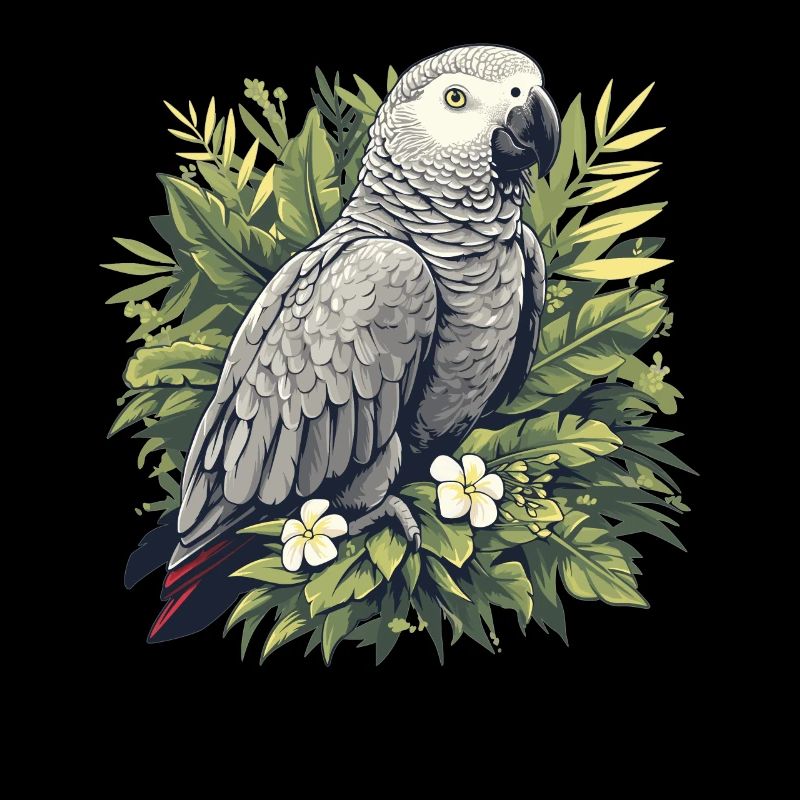 Perroquets gris d’Afrique