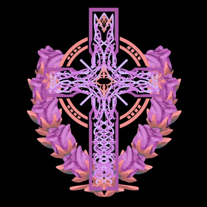 Croix Croix Crucifix Roses Fleurs Jésus Dieu