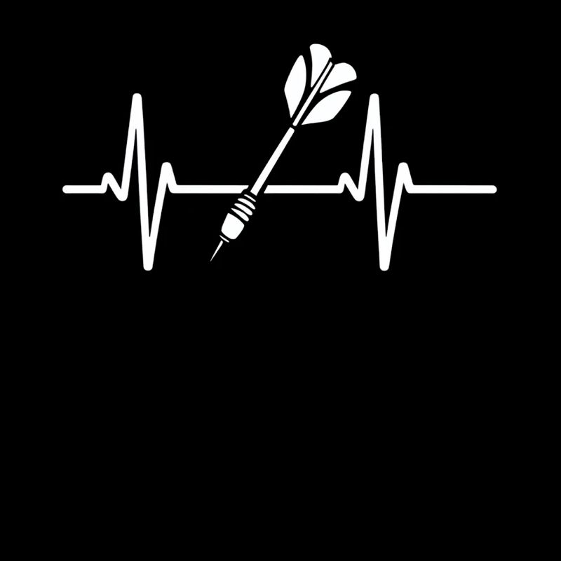 Dart Heartbeat Arrow ECG Motif for Darts Player
