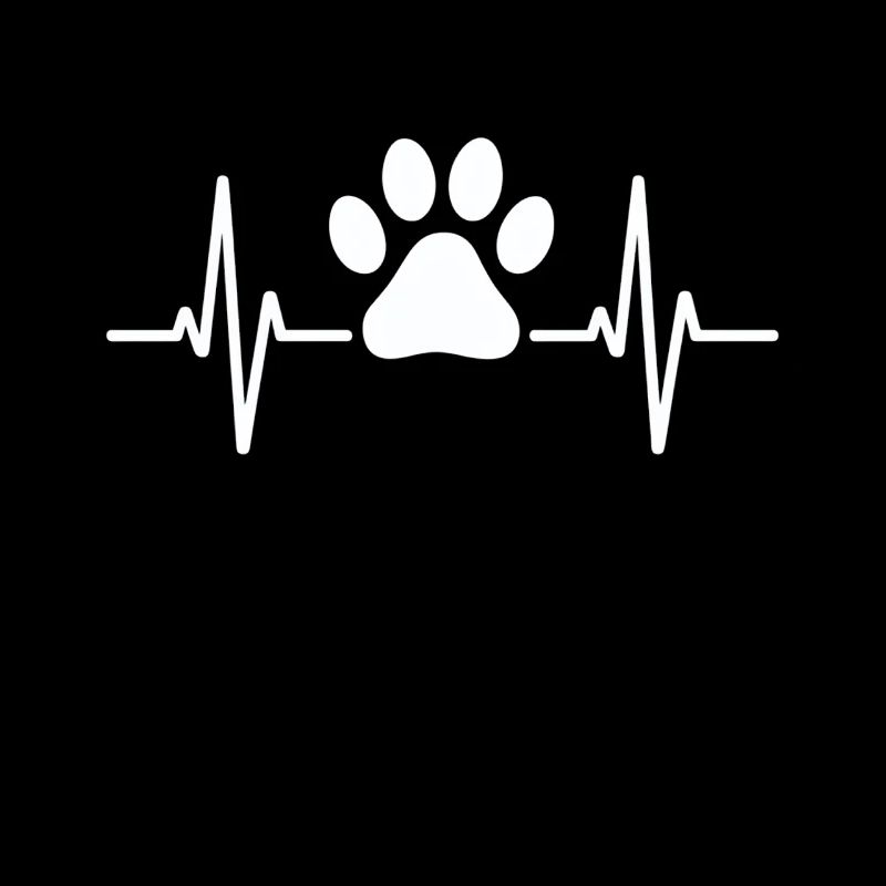 Heartbeat with paw print