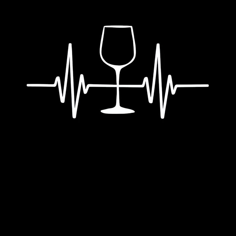 Wine Lover Heartbeat Motif