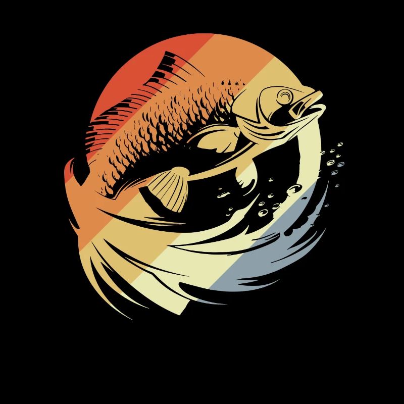 Fisch Grafik Retro Look