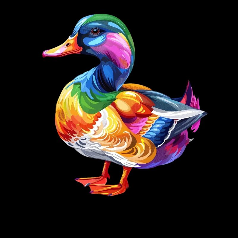 Colorful Duck Illustration Nature Art Design