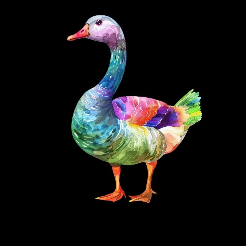 Bunte Ente Aquarell Kunstwerk