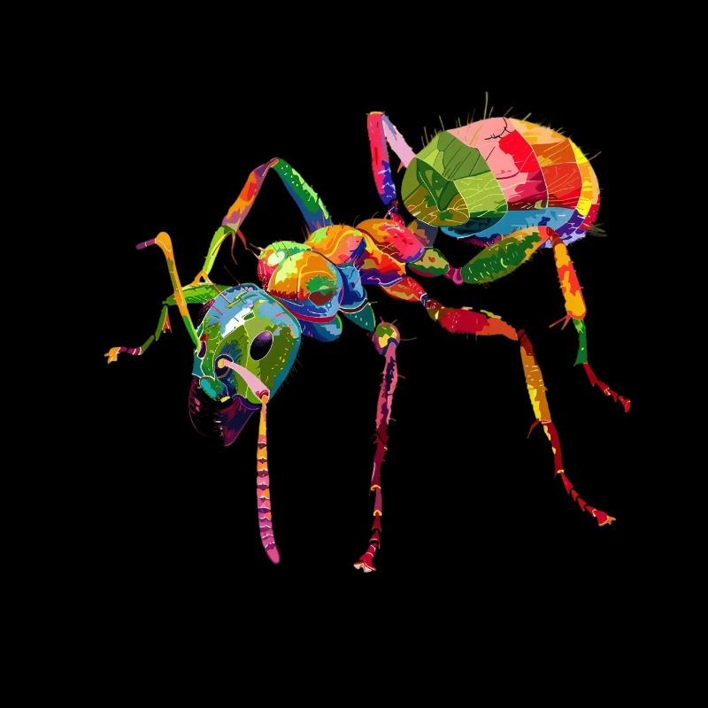 Colorful Ant Pop Art Style