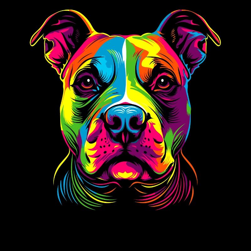 Pitbull Bulldog Bright Colors Pitbull Terrier
